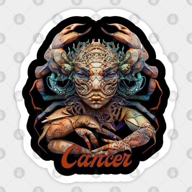 Cancer Zodiac Sign Crab Sticker by SassyElevate2